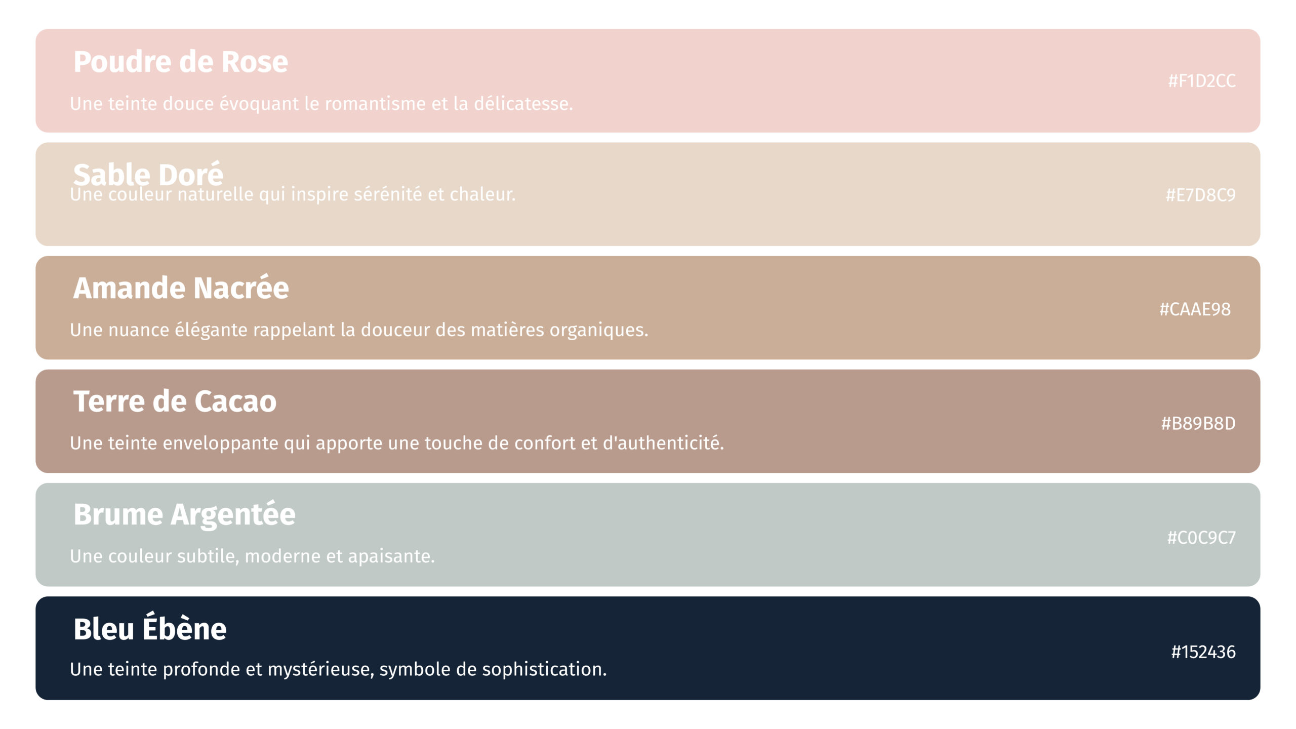 Palette de couleur de l'Institut de Sarah - Graphiste Belge Pour Indépendants