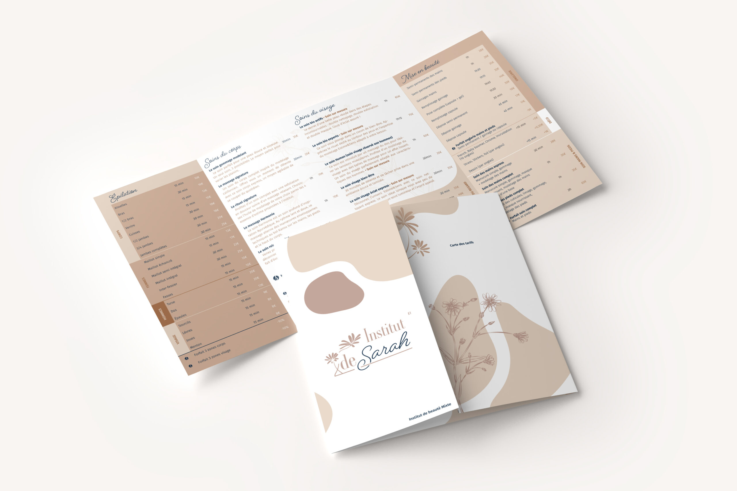 Brochure tarifaire Institut de Sarah - Graphiste Belge Pour Indépendants